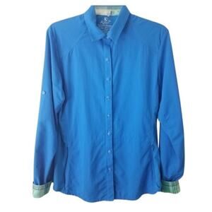 KUHL Womens Wunderer Long Sleeve Convertible Shirt Size Small Blue Hiking Travel